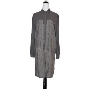 Damir Doma Silent Button Up Shirt Dress Size S Art to Wear Lagenlook Minimalist